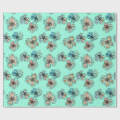 Papier Cadeau Fleurs alignées sans couture abstrait PA moderne (Plat)