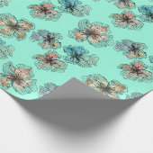 Papier Cadeau Fleurs alignées sans couture abstrait PA moderne (Coin)