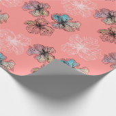 Papier Cadeau Fleurs alignées sans couture abstrait PA moderne (Coin)