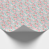 Papier Cadeau Fleurs aquarelle rose (Coin)