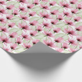 Papier Cadeau Fleurs aquarelles, lotus, rose, sans soudure. (Coin)