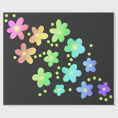 Papier Cadeau Fleurs arc-en-ciel géantes (Plat)