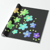 Papier Cadeau Fleurs arc-en-ciel géantes (Déroulé)