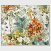 Papier Cadeau Fleurs art nature (Plat)