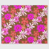 Papier Cadeau Fleurs Art Rétro (Plat)