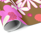 Papier Cadeau Fleurs Art Rétro (Coin rond)