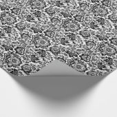 Papier Cadeau Fleurs baroques noires Motif (Coin)