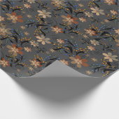 Papier Cadeau Fleurs beiges abstraites sans couture gris backgro (Coin)