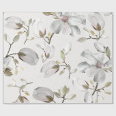 Papier Cadeau Fleurs blanches (Plat)