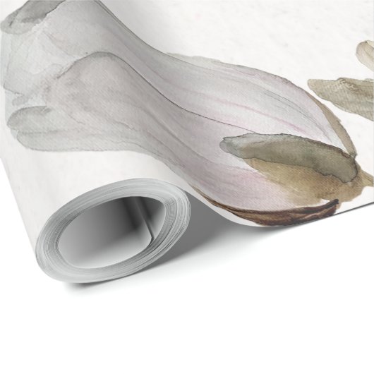 Papier Cadeau Fleurs blanches (Coin rond)