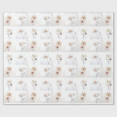 Papier Cadeau Fleurs blanches (Plat)