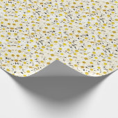 Papier Cadeau Fleurs blanches jaunes Modèles de la nature (Coin)