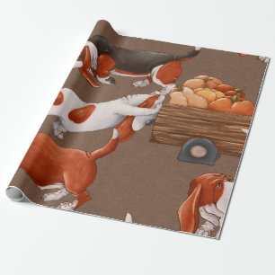 Papier Cadeau fleurs blanches motif design mignon illustration p