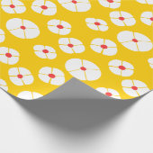 Papier Cadeau Fleurs blanches sur or (Coin)
