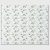 Papier Cadeau Fleurs Blanches Tropicales (Plat)