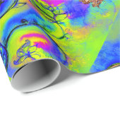 PAPIER CADEAU FLEURS BLANCHES VERTES PURPLE BLUE, PATINOIRES (Coin rond)