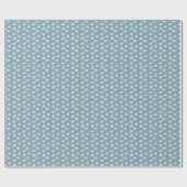 Papier Cadeau Fleurs Bleu Beige Anniversaire Maria (Plat)