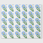 Papier Cadeau Fleurs bleues (Plat)
