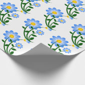 Papier Cadeau Fleurs bleues (Coin)