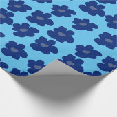 Papier Cadeau Fleurs bleues (Coin)