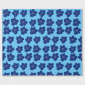 Papier Cadeau Fleurs bleues (Plat)