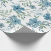 Papier Cadeau Fleurs Bleues (Coin)