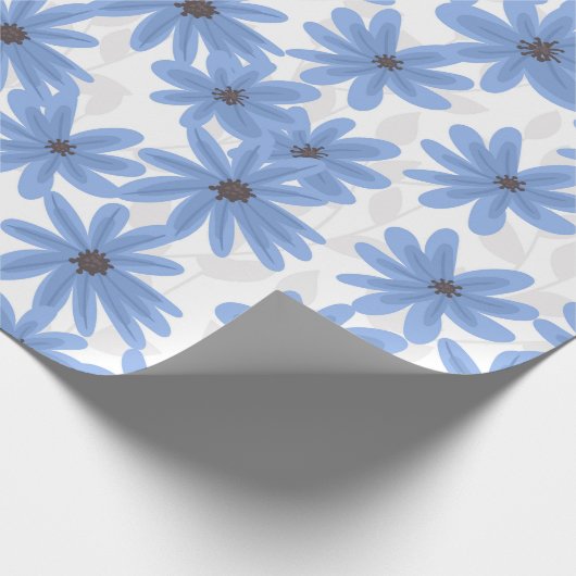Papier Cadeau Fleurs bleues (Coin)