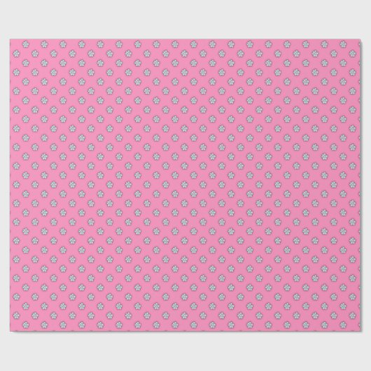 Papier Cadeau Fleurs bleues blanches sur papier d'enveloppement (Plat)