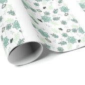 Papier Cadeau Fleurs Bleues Botanique (Coin rond)