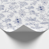 Papier Cadeau fleurs bleues de saison (Coin)