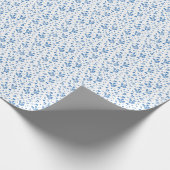 Papier cadeau Fleurs Bleues Délicates (Coin)