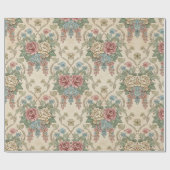 Papier Cadeau Fleurs Botaniques Vintage (Plat)