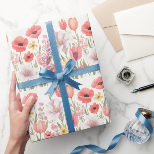Papier Cadeau Fleurs bouillonnantes (Cadeaux)