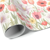 Papier Cadeau Fleurs bouillonnantes (Coin rond)