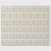 Papier Cadeau Fleurs brodées d'ivoire (Plat)