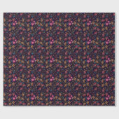 Papier Cadeau Fleurs brodées : mode sans couture motif (Plat)