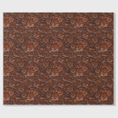 Papier Cadeau Fleurs Brown chaudes (Plat)