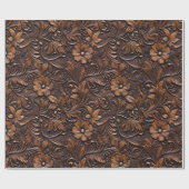 Papier Cadeau Fleurs Brown Western Cowgirl (Plat)