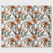 Papier Cadeau Fleurs brun clair sans couture motif (Plat)