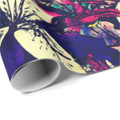 Papier Cadeau Fleurs chics contemporaines de lis de dragon (Coin rond)