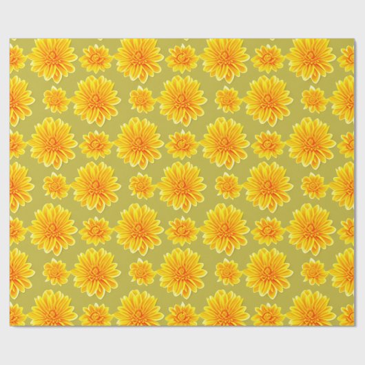 Papier Cadeau Fleurs Chrysanthèmes à motifs floraux (Plat)