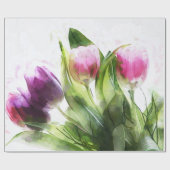 Papier Cadeau Fleurs colorées (Plat)