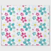 Papier Cadeau Fleurs colorées (Plat)