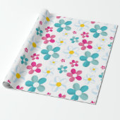 Papier Cadeau Fleurs colorées (Déroulé)