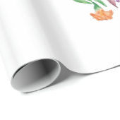 Papier Cadeau Fleurs colorées Bouquet Giraffe - Dessin Moderne (Coin rond)