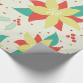 Papier Cadeau Fleurs Colorées Et Mistletoe (Coin)