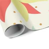 Papier Cadeau Fleurs Colorées Et Mistletoe (Coin rond)