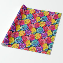 Fleurs colorées, imprimé de roses aquarelles vives