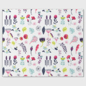Papier Cadeau Fleurs colorées mignonnes Motif (Plat)