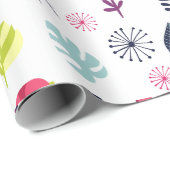 Papier Cadeau Fleurs colorées mignonnes Motif (Coin rond)